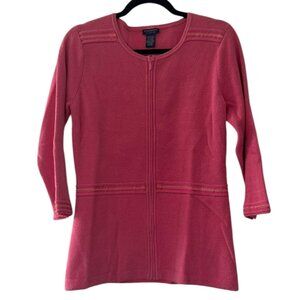 Women's‎ Doncaster Collection Pink Sweater with Zipper Details Size Medium